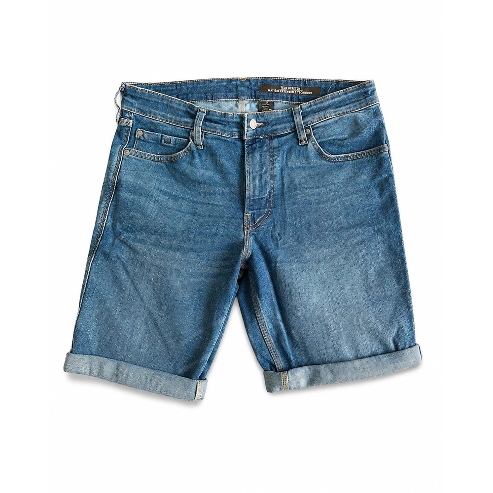 H&M &Denim Skinny Denim Shorts Mid Blue Mens W33
